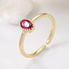 Elegant Lady Oval Copper Inlay Zircon Open Rings