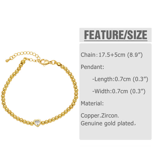 Simple Style Streetwear Round Copper Plating 18k Gold Plated Bracelets