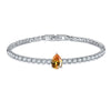 Simple Style Shiny Round Water Droplets Heart Shape Copper Inlay Zircon Tennis Bracelet