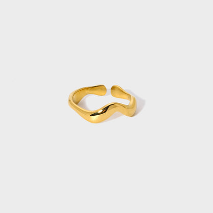 Ig Style Nordic Style French Style Solid Color Stainless Steel Plating 18k Gold Plated Open Rings