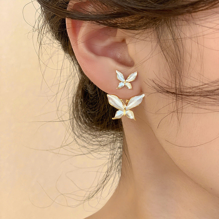 1 Pair Lady Flower Bow Knot Inlay Alloy Artificial Diamond Earrings