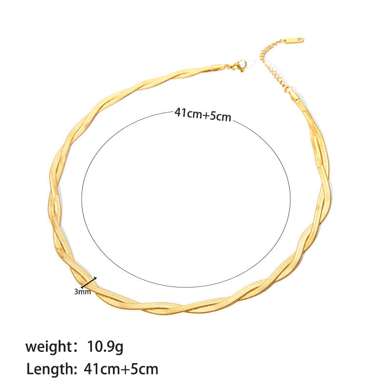 Luxurious Streetwear Solid Color Stainless Steel Plating 18k Gold Plated Necklace