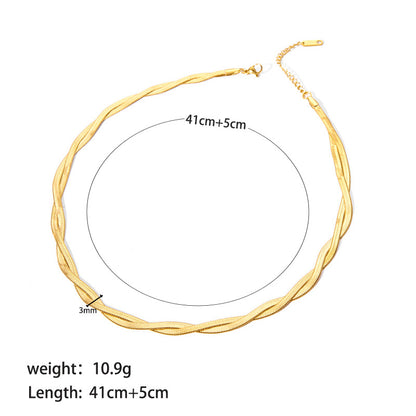 Luxurious Streetwear Solid Color Stainless Steel Plating 18k Gold Plated Necklace