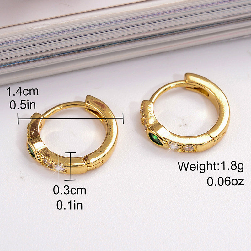 1 Pair Simple Style Water Droplets Plating Inlay Copper Zircon 18k Gold Plated Earrings