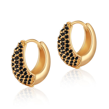 1 Pair Retro Lady U Shape Plating Inlay Brass Zircon 18k Gold Plated Earrings