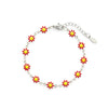 Cute Flower Stainless Steel Enamel Plating Bracelets