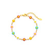 Cute Flower Stainless Steel Enamel Plating Bracelets