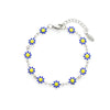 Cute Flower Stainless Steel Enamel Plating Bracelets