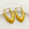 1 Pair Lady Streetwear U Shape Polishing Enamel Plating Stainless Steel Gold Plated Earrings