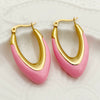 1 Pair Lady Streetwear U Shape Polishing Enamel Plating Stainless Steel Gold Plated Earrings