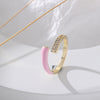 Simple Style Korean Style Geometric Copper Enamel Inlay Rhinestones Open Rings