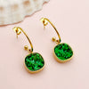 1 Pair Elegant Lady Sweet Square Polishing Plating Inlay Stainless Steel Zircon Gold Plated Drop Earrings