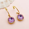 1 Pair Elegant Lady Sweet Square Polishing Plating Inlay Stainless Steel Zircon Gold Plated Drop Earrings