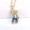 Casual Hip-hop Little Bear Copper Plating Inlay Copper Zircon Gold Plated Pendant Necklace