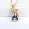 Casual Hip-hop Little Bear Copper Plating Inlay Copper Zircon Gold Plated Pendant Necklace