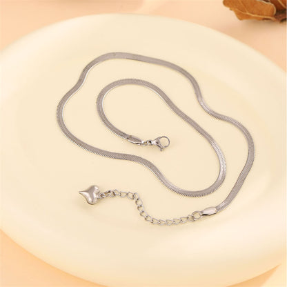 Hip-hop Solid Color Stainless Steel Titanium Steel Plating 18k Gold Plated White Gold Plated Necklace