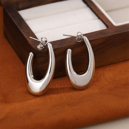 1 Pair Simple Style Commute U Shape Stainless Steel Ear Studs