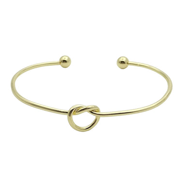 Handmade Solid Color Knot Stainless Steel Asymmetrical Plating 18k Gold Plated Cuff Bracelets