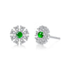 1 Pair Lady Flower Plating Inlay Sterling Silver Jade Ear Studs