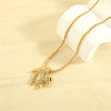 Simple Style Tortoise Copper 18k Gold Plated Zircon Pendant Necklace In Bulk