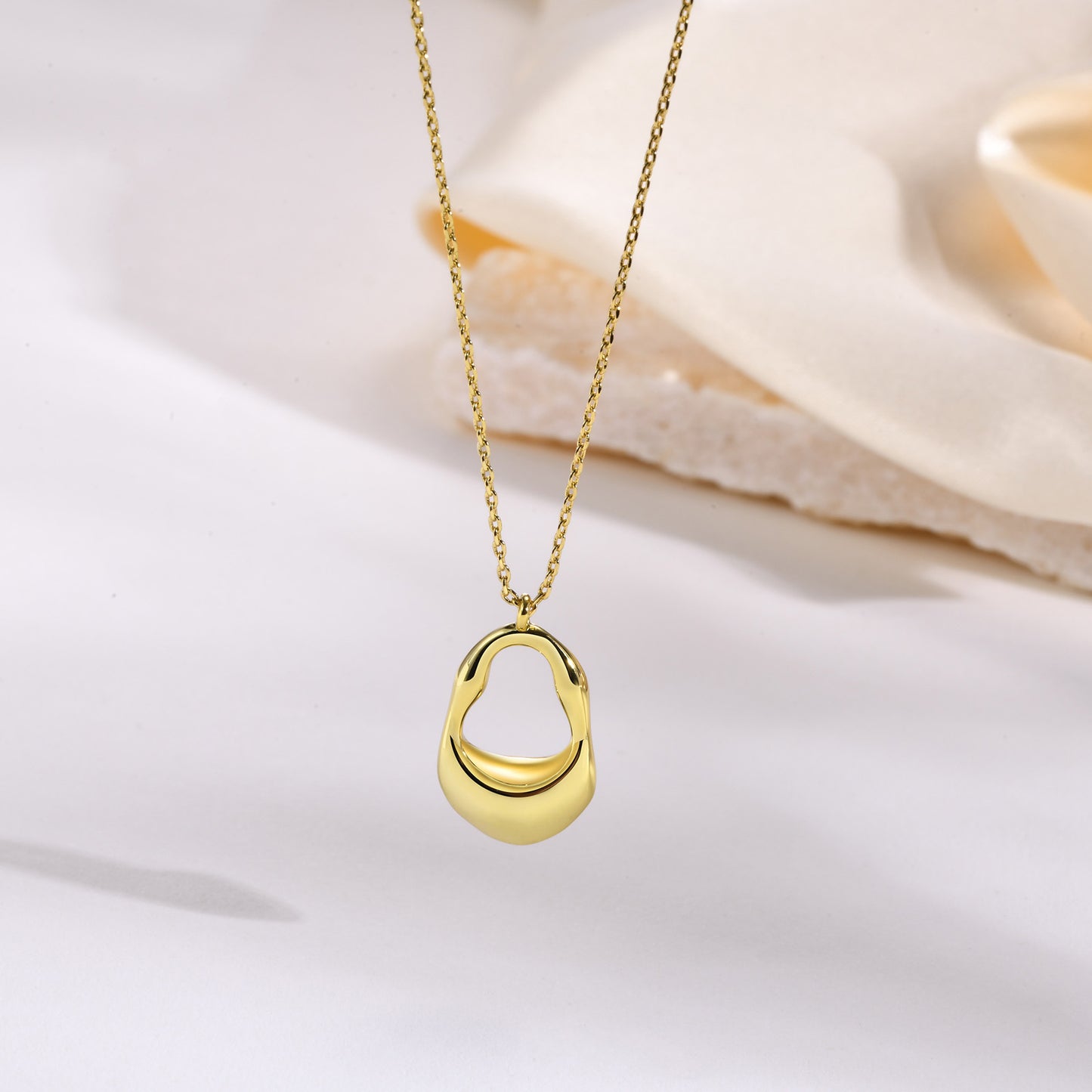 Classic Style Geometric Stainless Steel Plating Gold Plated Pendant Necklace