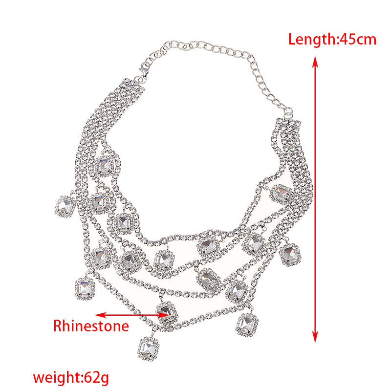 Elegant Shiny Irregular Alloy Inlay Rhinestones Women's Necklace