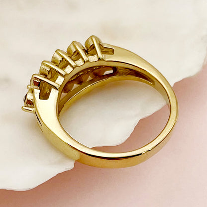 Vintage Style Luxurious Geometric Stainless Steel Plating Inlay Zircon Gold Plated Rings