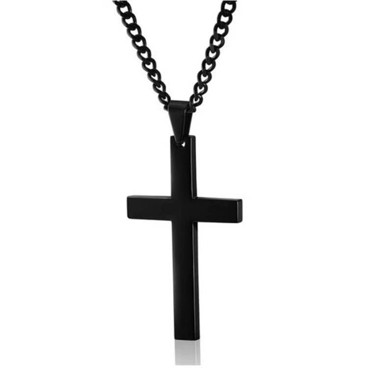 Retro Simple Style Cross Stainless Steel Plating Pendant Necklace