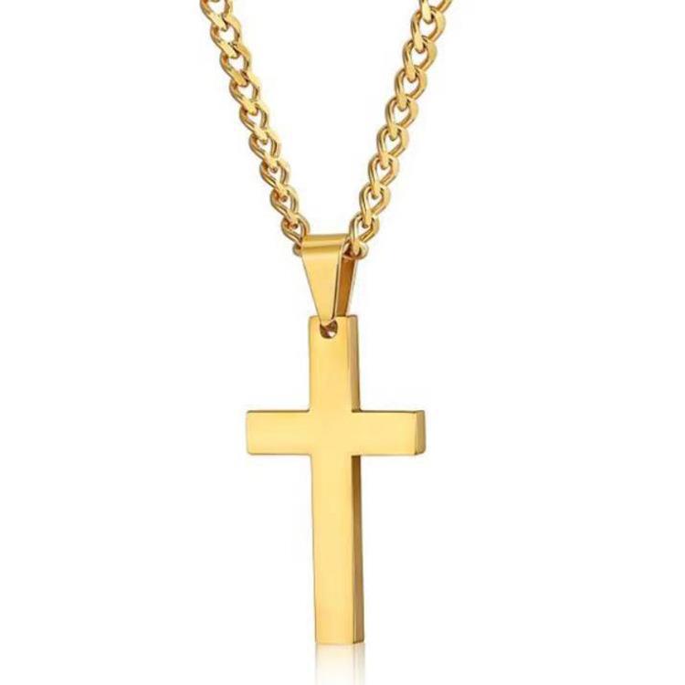 Retro Simple Style Cross Stainless Steel Plating Pendant Necklace