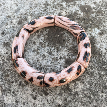 Retro Ethnic Style Leopard Arylic Wholesale Bangle