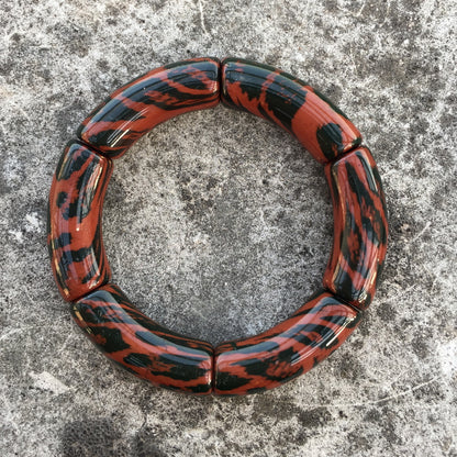 Retro Ethnic Style Leopard Arylic Wholesale Bangle