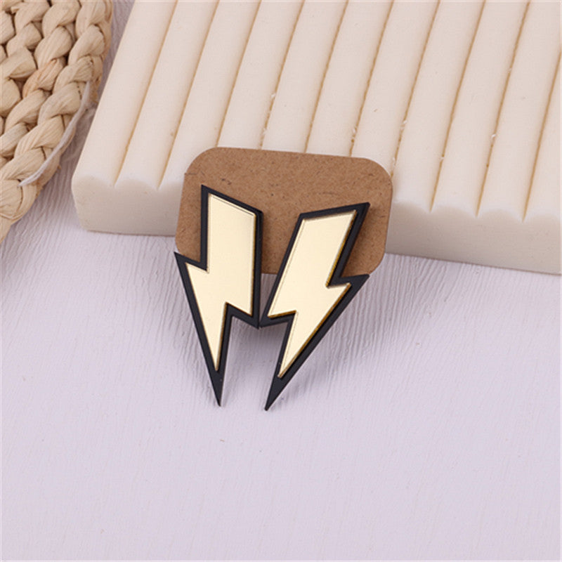 1 Pair Ig Style Lightning Arylic Ear Studs