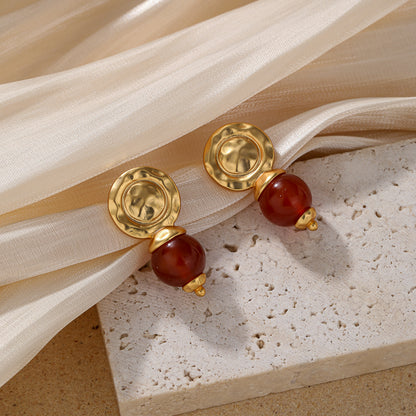 1 Pair Elegant Vintage Style Geometric Heart Shape Enamel Plating Copper 18k Gold Plated Ear Studs