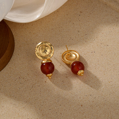 1 Pair Elegant Vintage Style Geometric Heart Shape Enamel Plating Copper 18k Gold Plated Ear Studs