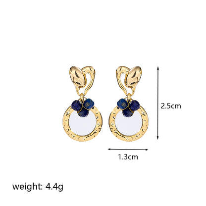 1 Pair Elegant Simple Style Roman Style Geometric Plating Inlay Copper Crystal Freshwater Pearl Zircon 18k Gold Plated Drop Earrings