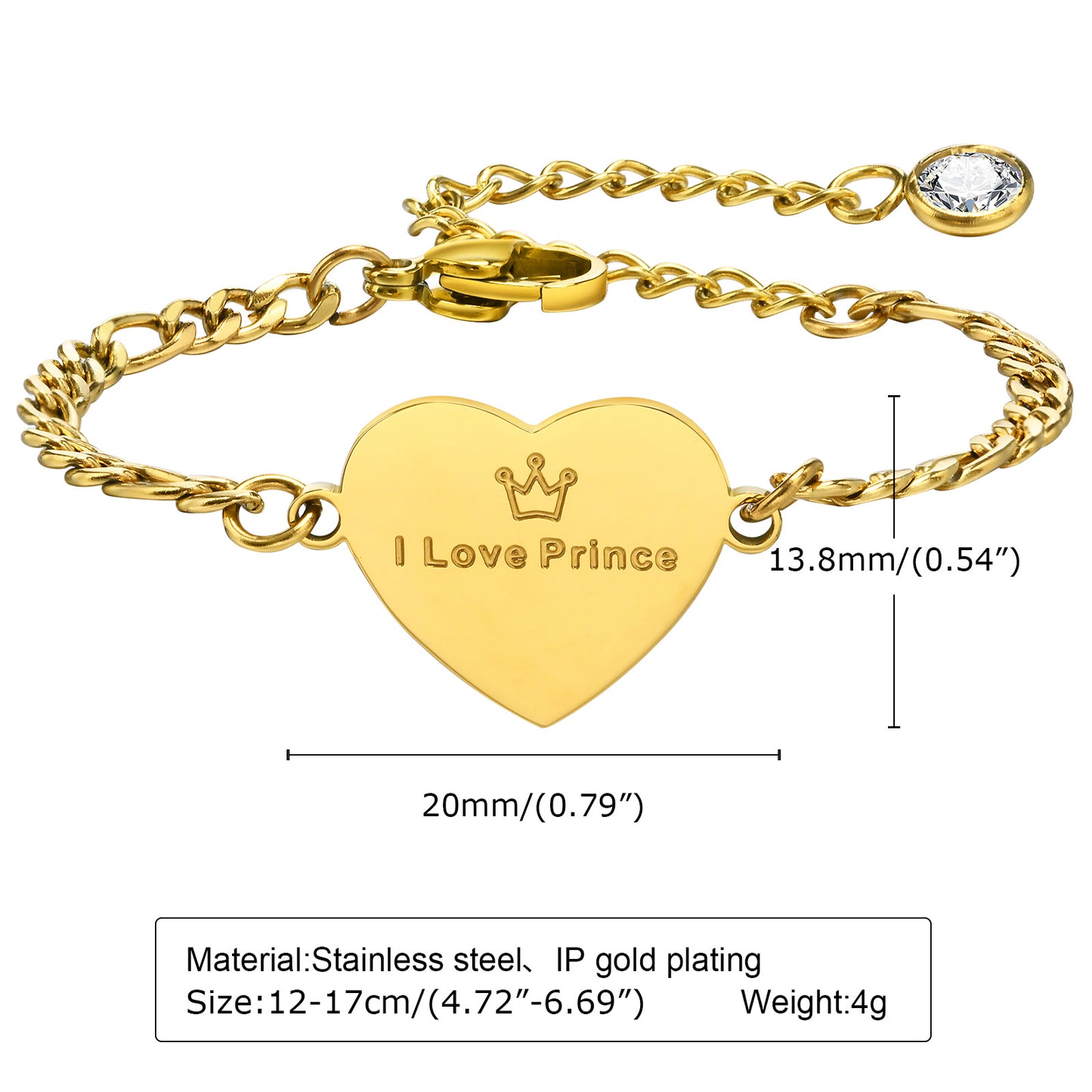 Elegant Lady Simple Style Heart Shape Stainless Steel Polishing Plating 18k Gold Plated Bracelets