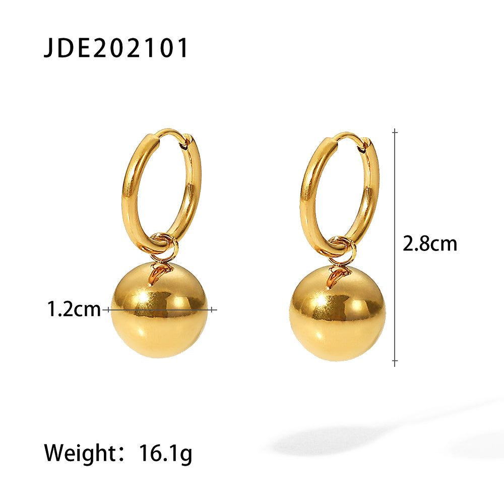 Wholesale Casual Classic Style Geometric Stainless Steel Plating 18k Gold Plated Rings Earrings Necklace