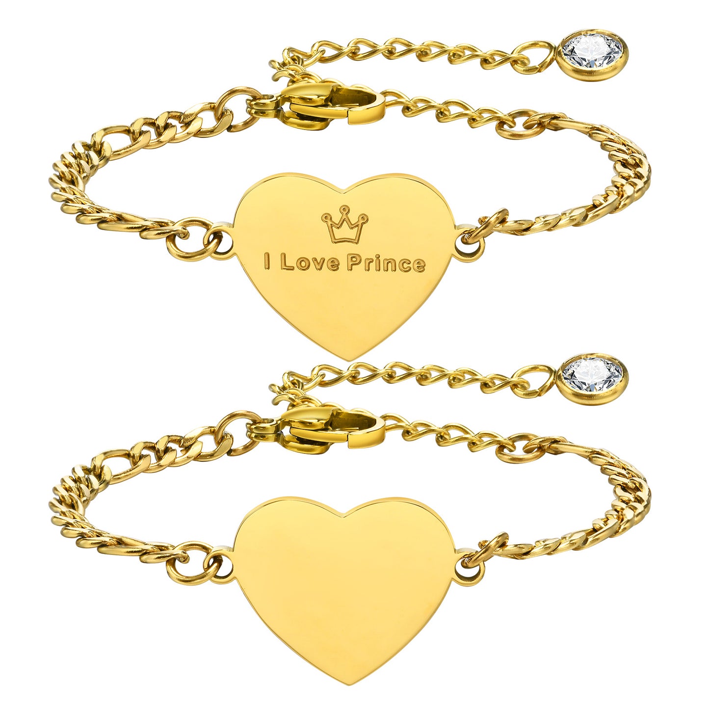 Elegant Lady Simple Style Heart Shape Stainless Steel Polishing Plating 18k Gold Plated Bracelets