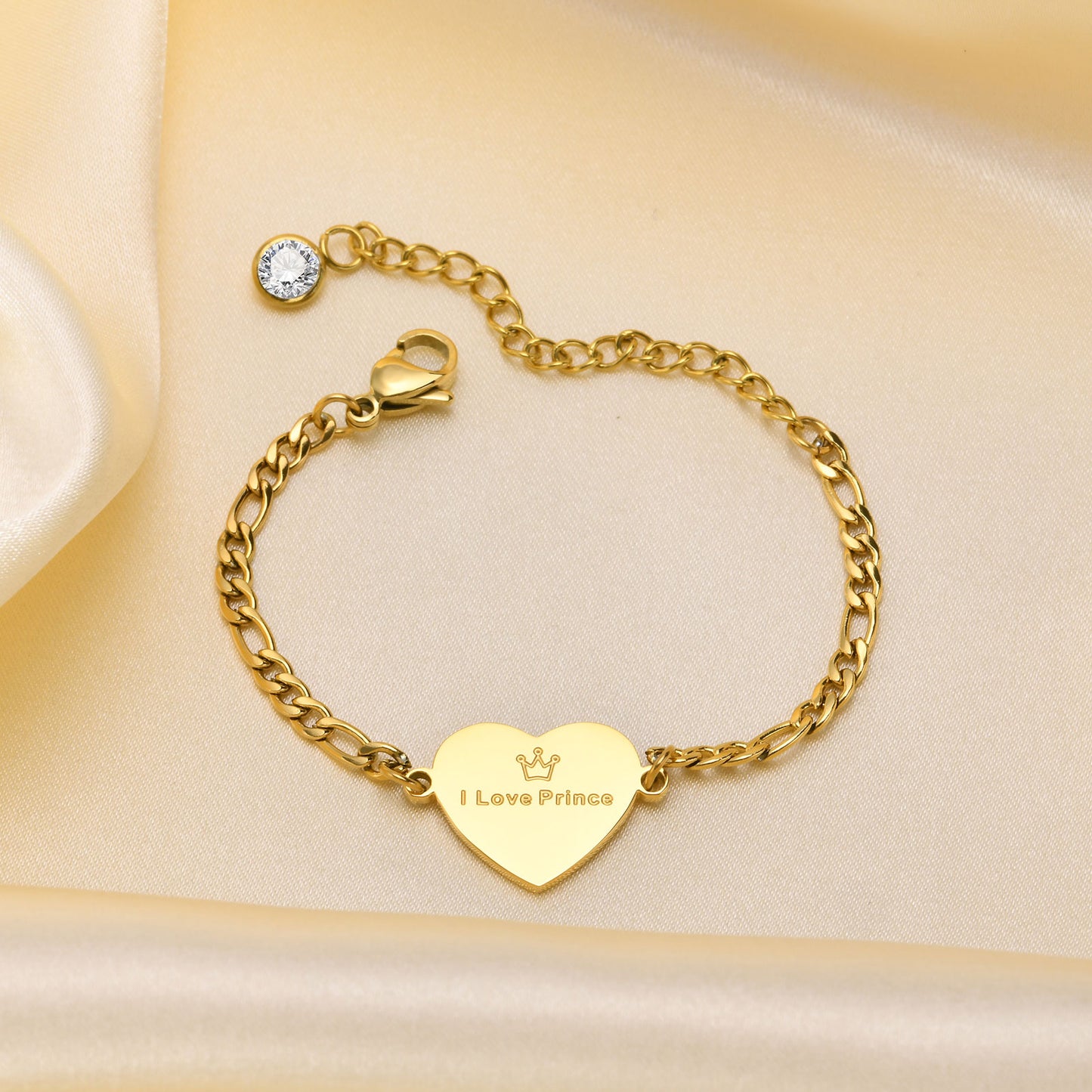 Elegant Lady Simple Style Heart Shape Stainless Steel Polishing Plating 18k Gold Plated Bracelets