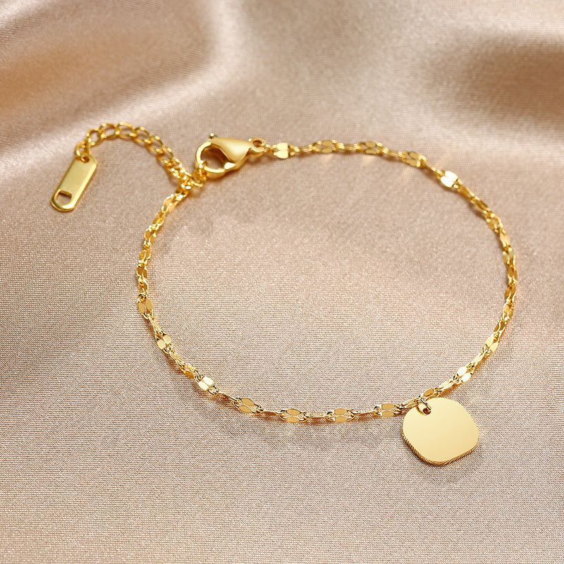 Elegant Lady Simple Style Heart Shape Stainless Steel Polishing Plating 18k Gold Plated Bracelets