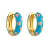 1 Pair Sweet Flower Enamel Copper Hoop Earrings