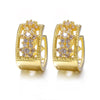 1 Pair Classic Style Round Plating Inlay Copper Zircon 18k Gold Plated Earrings