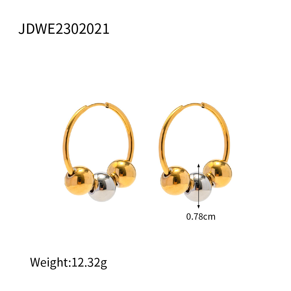 Wholesale Casual Classic Style Geometric Stainless Steel Plating 18k Gold Plated Rings Earrings Necklace