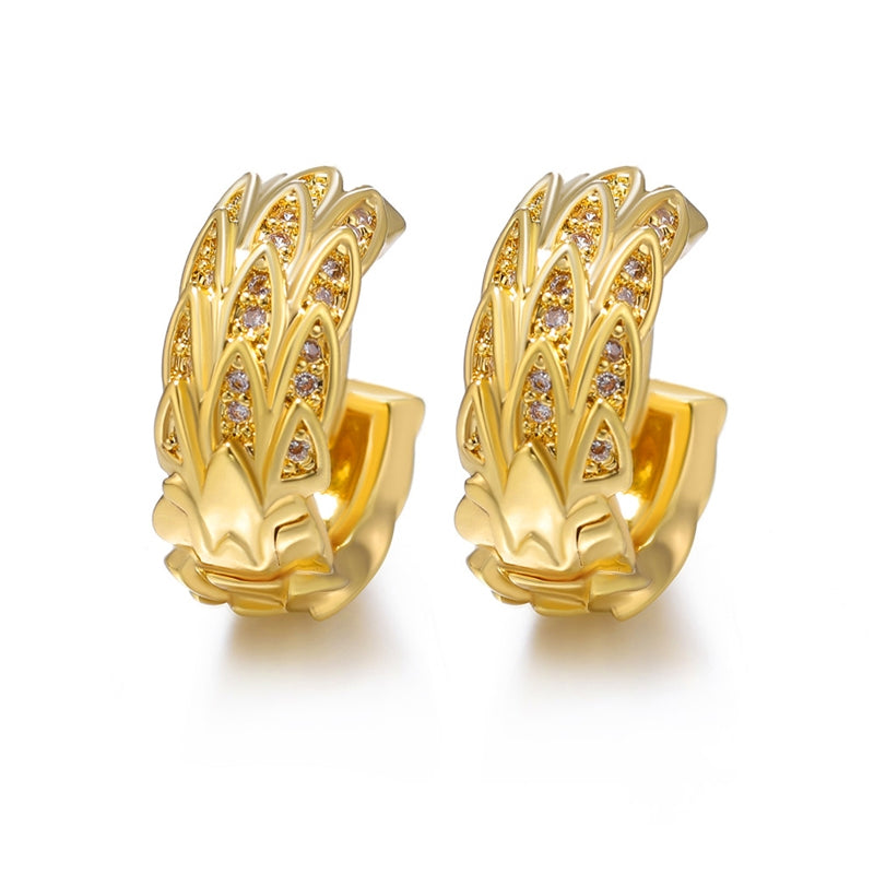 1 Pair Classic Style Round Plating Inlay Copper Zircon 18k Gold Plated Earrings