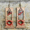 1 Pair Commute Letter Printing Wood Drop Earrings