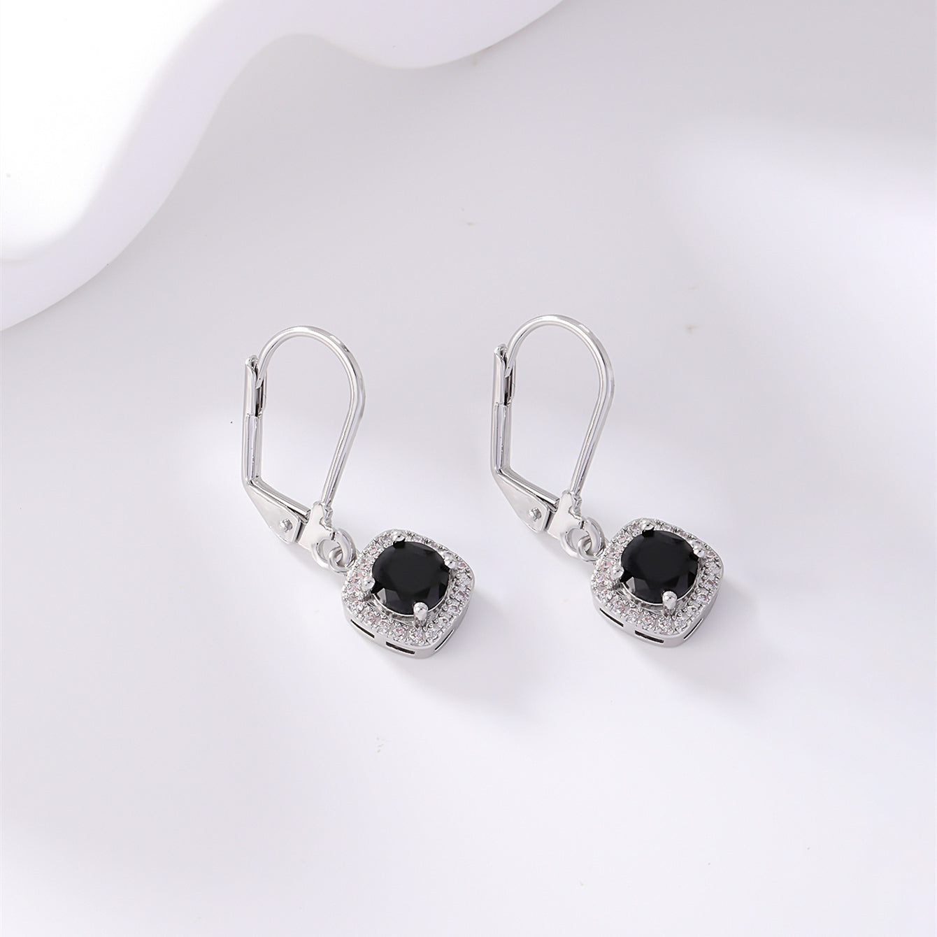 1 Pair Ig Style Casual Simple Style Round Square Plating Inlay Copper Zircon Drop Earrings