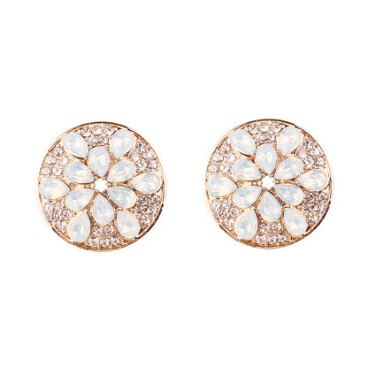 1 Pair Simple Style Color Block Plating Inlay Alloy Rhinestones Gold Plated Ear Studs