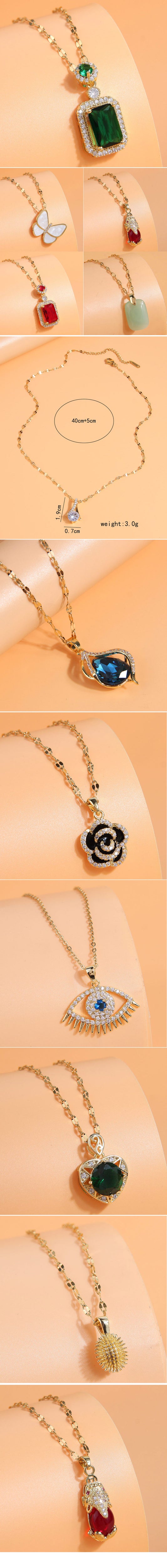 Elegant Modern Style Devil's Eye Flower Copper Zircon Pendant Necklace In Bulk