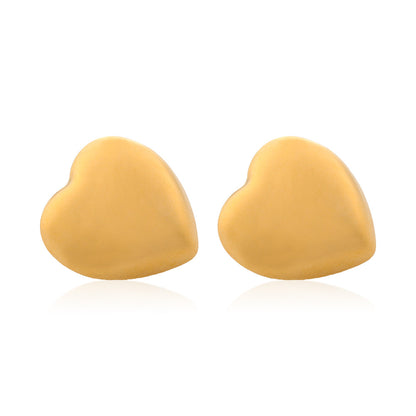 1 Pair Simple Style Heart Shape Plating Stainless Steel Gold Plated Ear Studs