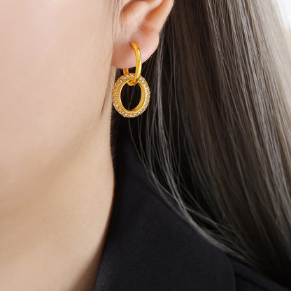 1 Pair Elegant Retro Baroque Style Geometric Plating Inlay Imitation Pearl Titanium Steel Artificial Gemstones Artificial Pearls 18k Gold Plated Earrings